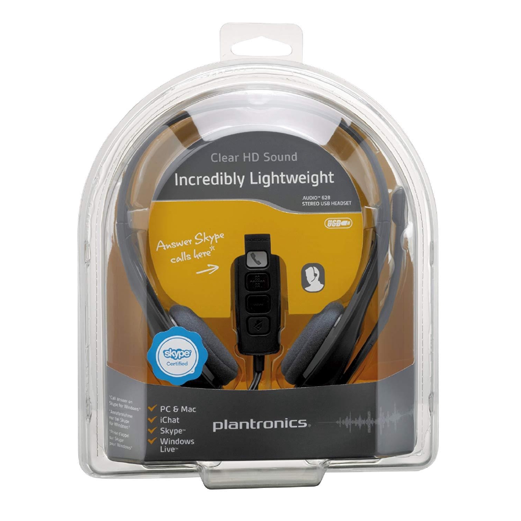 Plantronics Audio 628 USB Stereo Headset (Black) Shopee Philippines