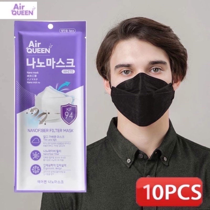 10pcs KF94 Air Queen Nano Fiber 4ply Mask Face Mask High Quality