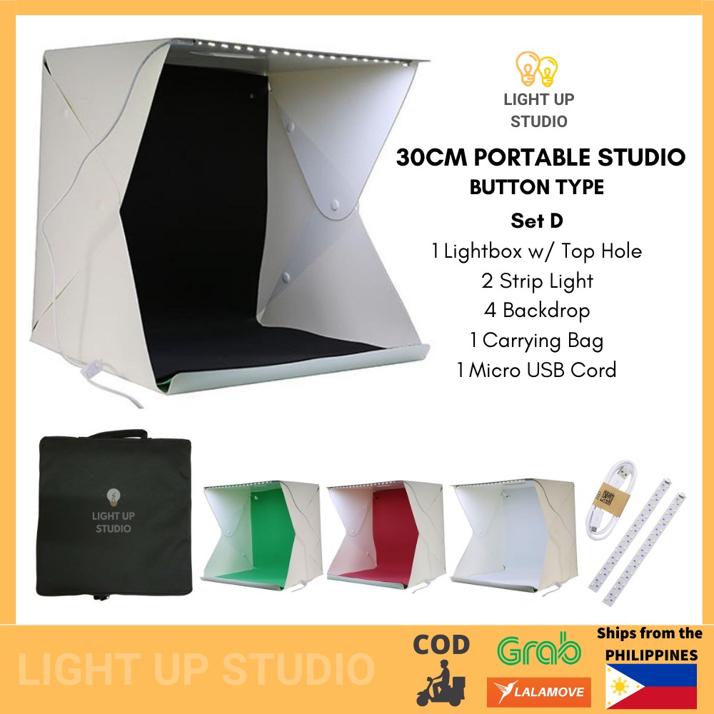 Portable Studio 30cm BUTTON Type Lightbox Photo Tent