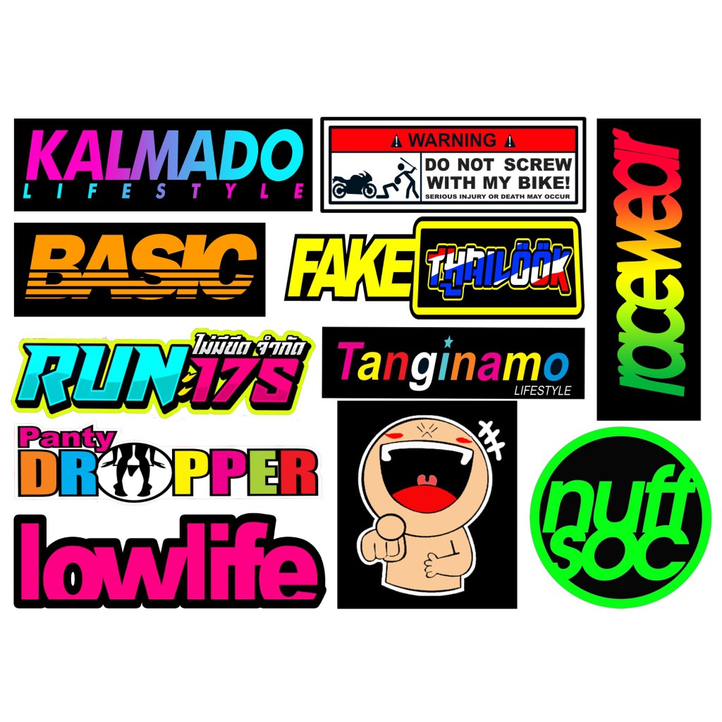 THAI STICKER 89 WATERPROOF VINYL STICKERS Shopee Philippines