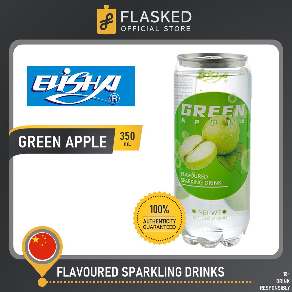 Elisha Aerated Green Apple Flavored Water 350mL Shopee Philippines