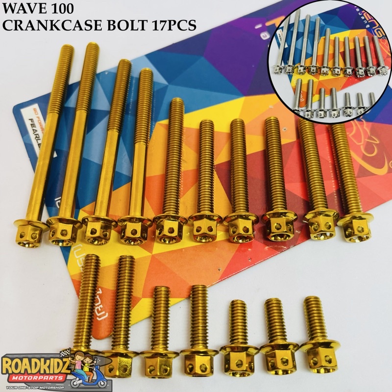 HENG CRANKCASE BOLT WAVE 100 17pcs Shopee Philippines