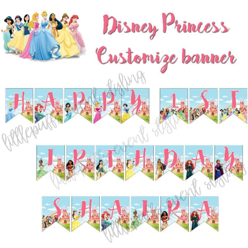 Disney Princess Birthday Banner Printable Digital By vrogue.co