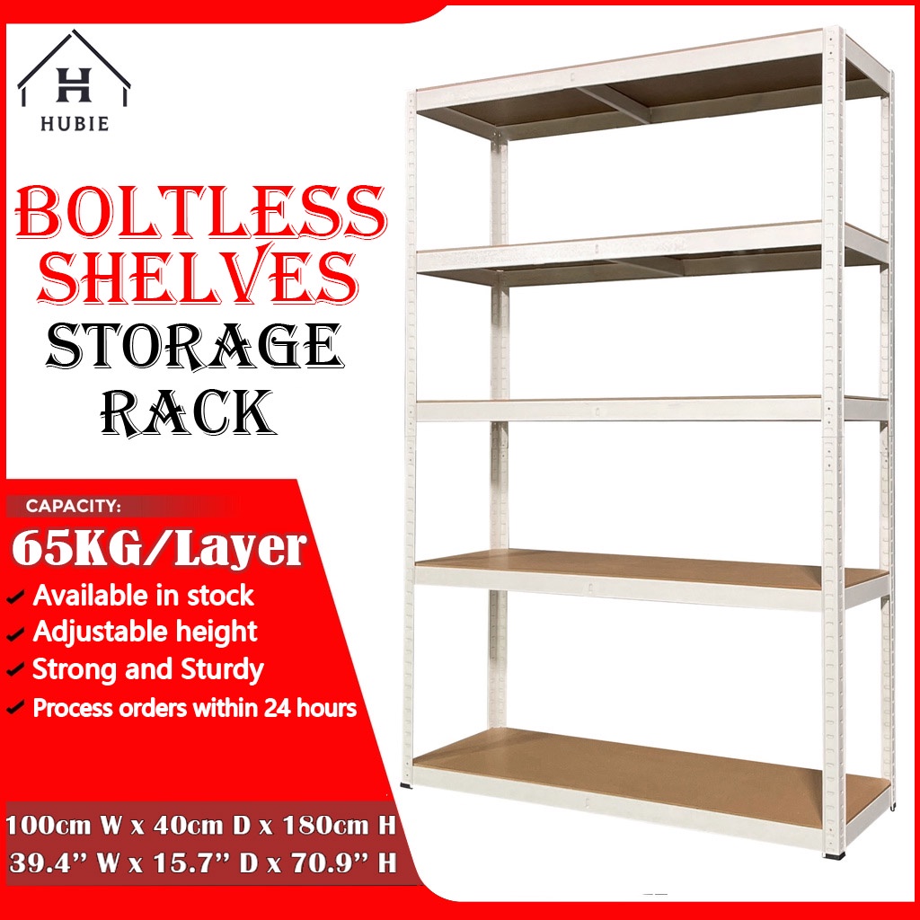 【180*100CM】 Boltless Rack Steel Shelves 5/4 Layers Adjustable Rack