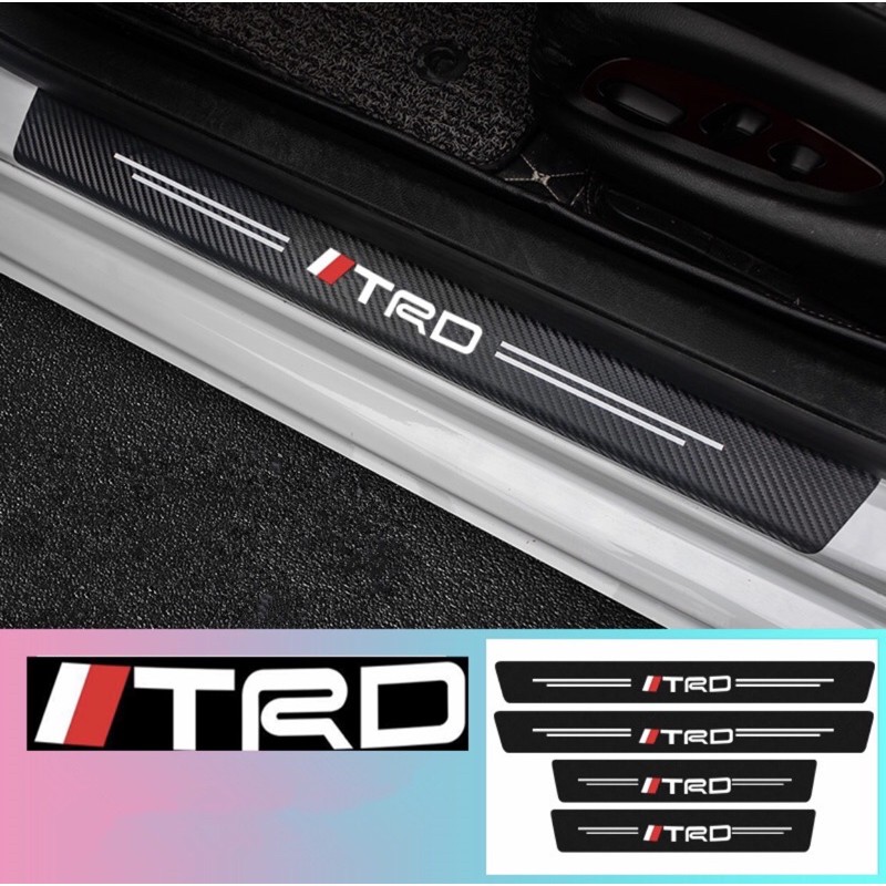 TRD Toyota Ready Stock Carbon Fiber Car Door Sill Sticker Protecto U35