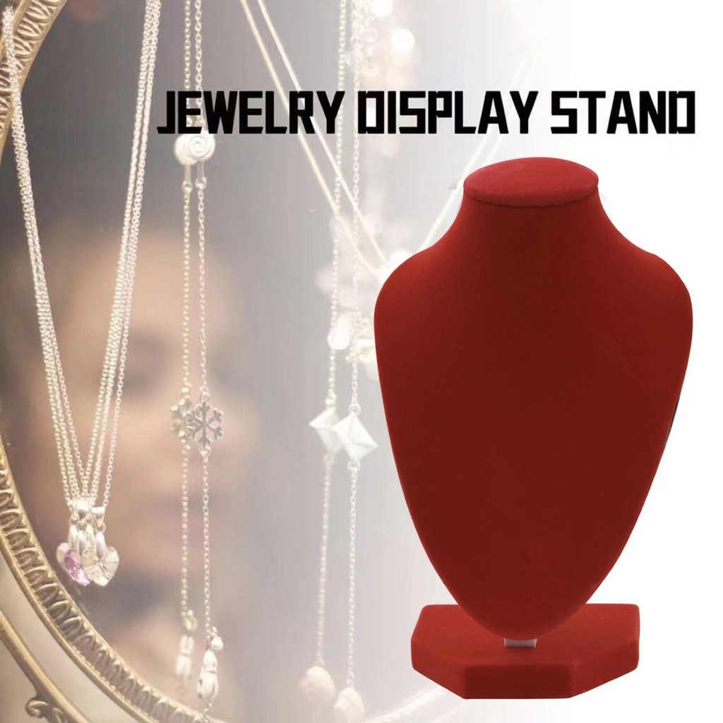 Special red Velvet head Jewelry holder Mannequin Necklace Display Stand Holder hot sale leeg