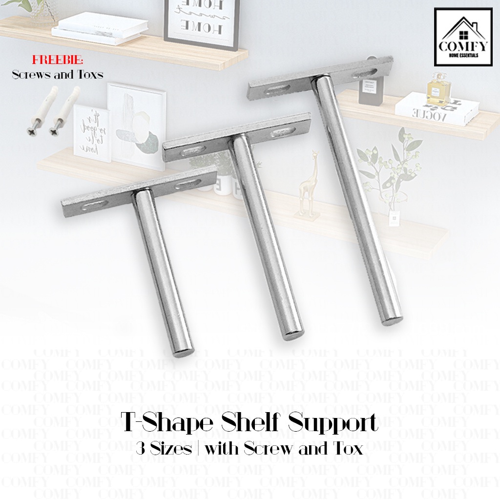 (1PC) 3/4/5 Inches Invisible Shelf Support Bracket TShaped HEAVY DUTY