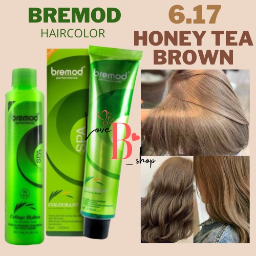 BREMOD 6.17 HONEY TEA BROWN HAIR COLOR SET WITH OXIDIZING Shopee