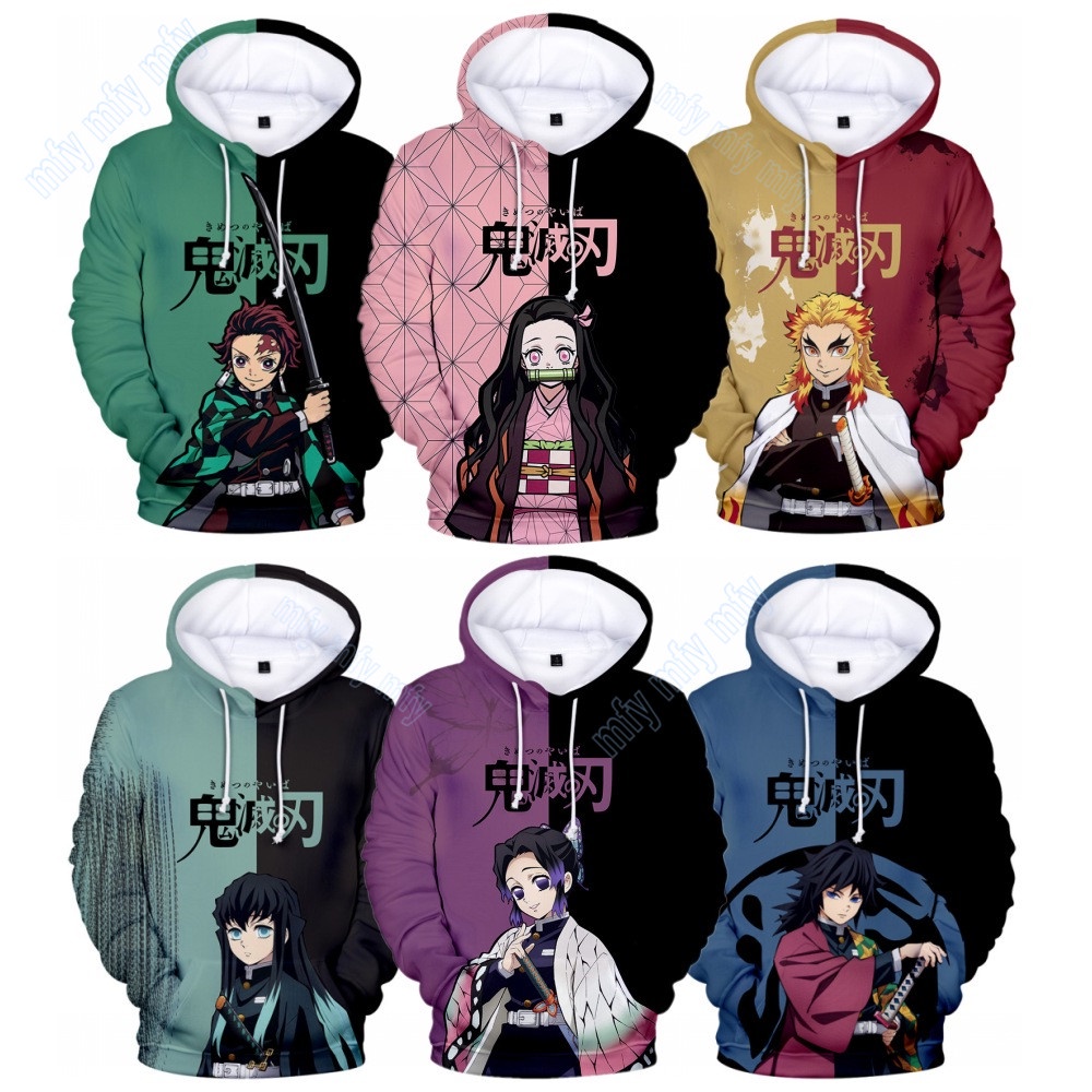 Anime Demon Slayer Hoodie Kamado Tanjirou Nezuko Zenitsu Giyuu Cosplay