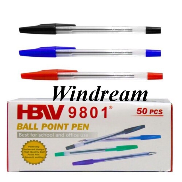 HBW 9801 Ballpen 50pcs per box multi color Shopee Philippines