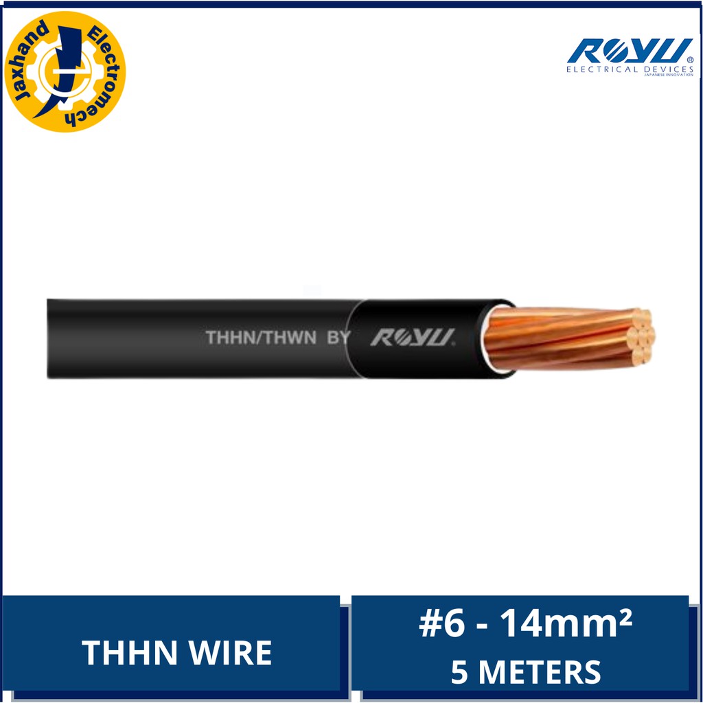 THHN Wire 14mm2, AWG 6, Royu, 5 Meters Shopee Philippines