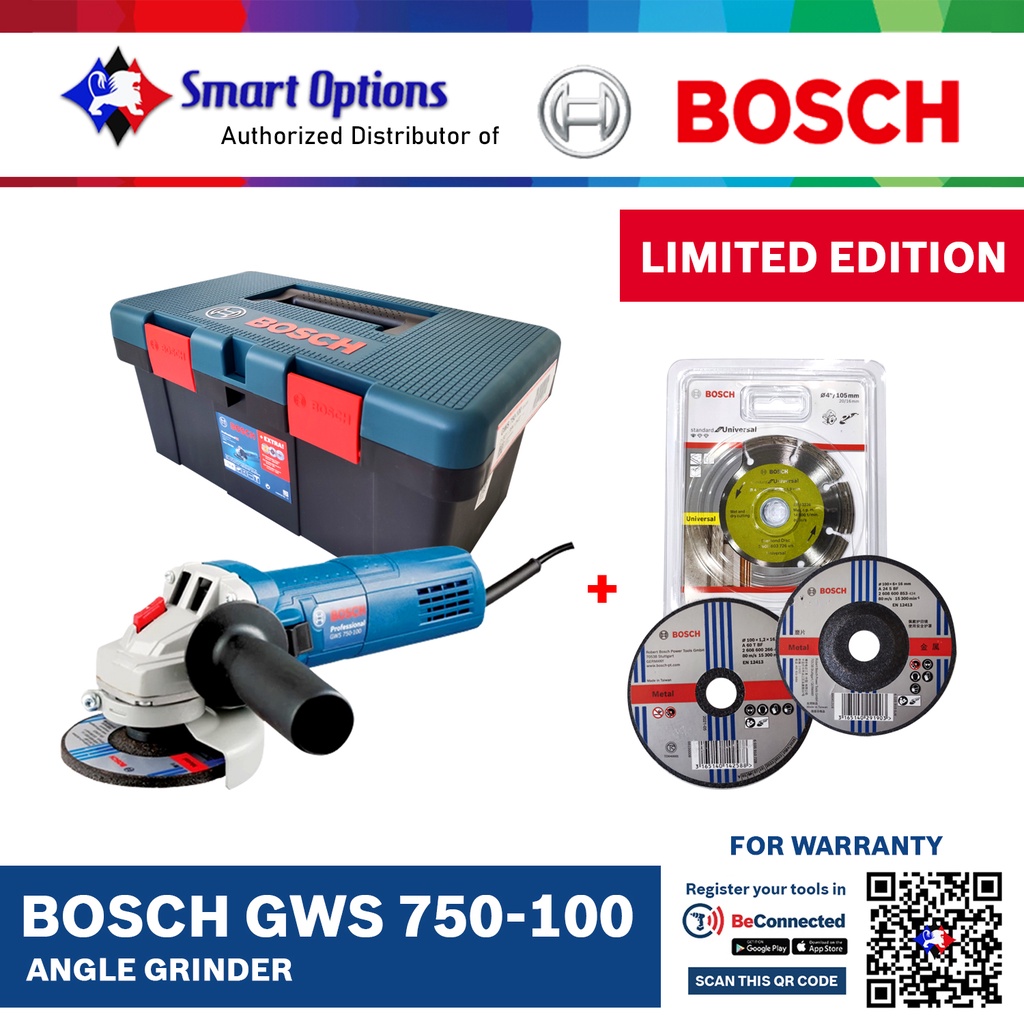Bosch GWS 750100 Angle Grinder LIMITED EDITION!!! Shopee Philippines