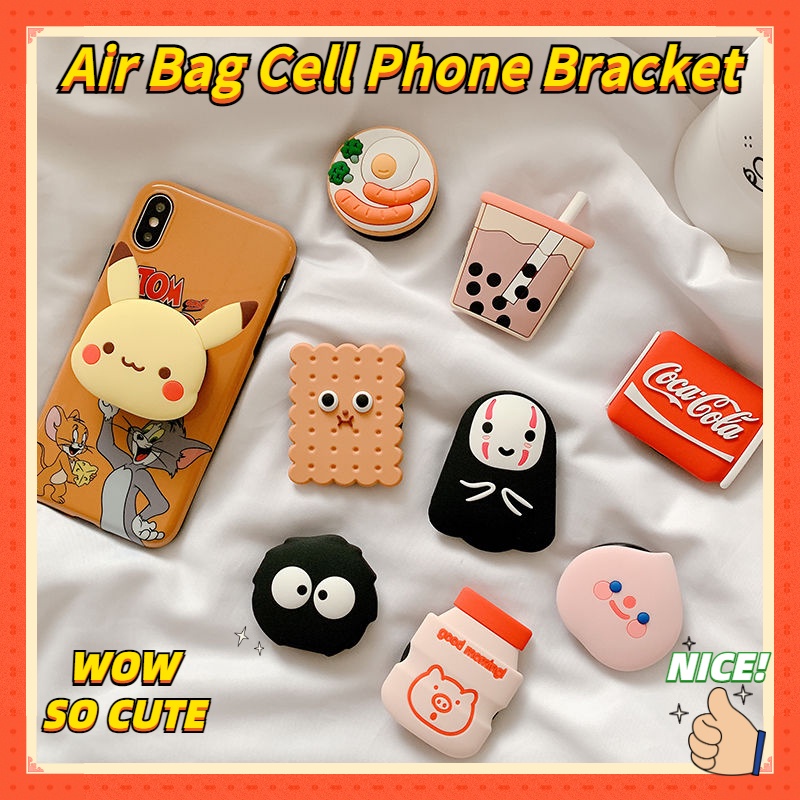 3D Cute Cartoon Air Bag Cell Phone Bracket Phone Socket Holder Griptok