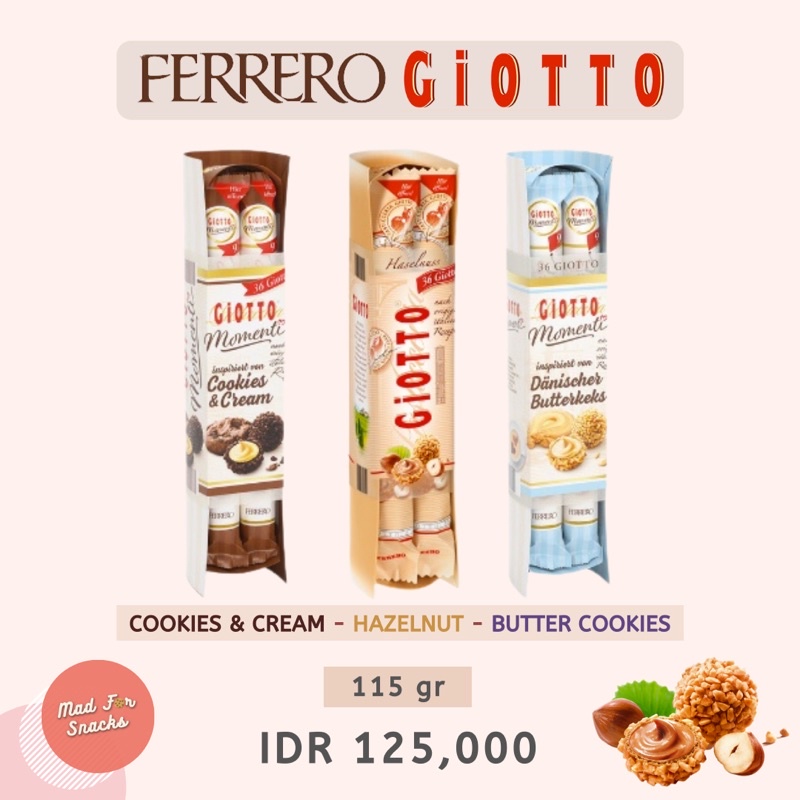 Ferrero Giotto Momenti Special Edition (Cookies and Cream / Hazelnut / Butter Cookies) Shopee