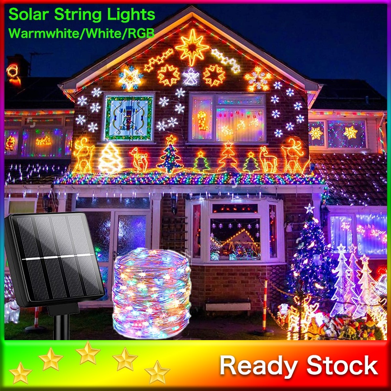7M 12M 17M 22M Solar Light LED Outdoor Waterproof Garland Festoon Fairy