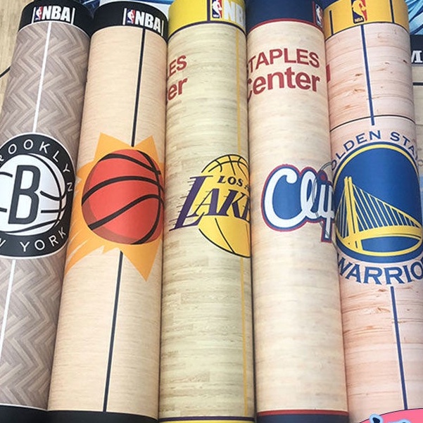 NBA Home Poster Wall Lakers Warriors Nets Home Team Basketball Table Sticker Adhesive Self