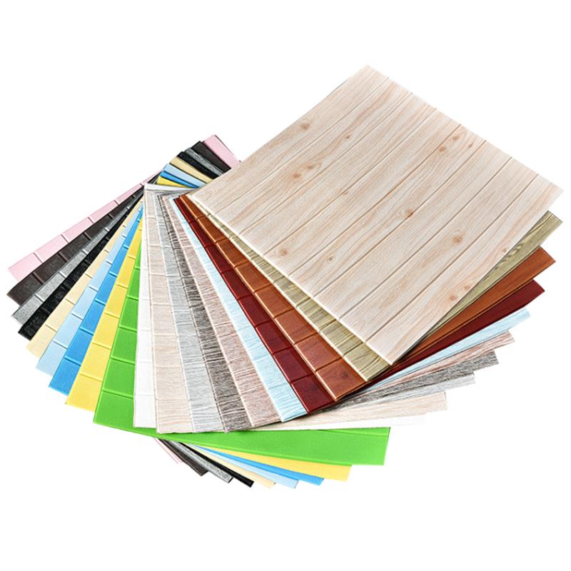 DIY 3D Wallpaper Water Proof Woodgrain Wall Sticker Tv Background Mural