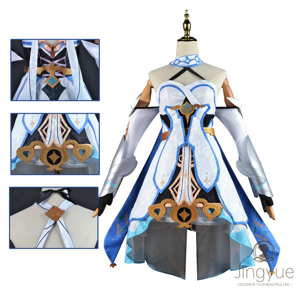 Jingyue Game Genshin Impact Lumine Cosplay Costume Halloween Femme