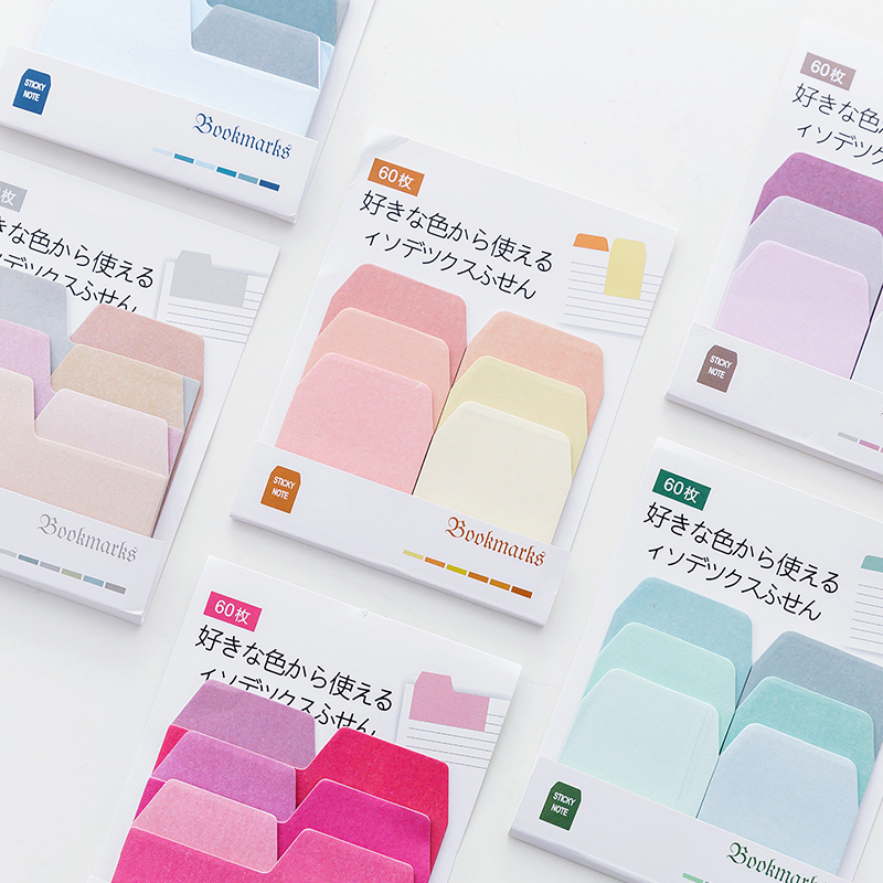 Japanese MUJI Style Solid Sticky Notes Color Memo Pad Mini Sticky Notes Bookmark Decorative