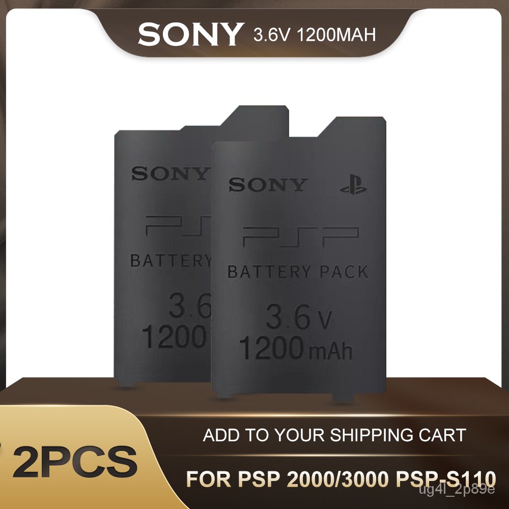 2PCS 3.6V SONY 1200mAh Lithium Rechargeable Battery Pack for PSP2000