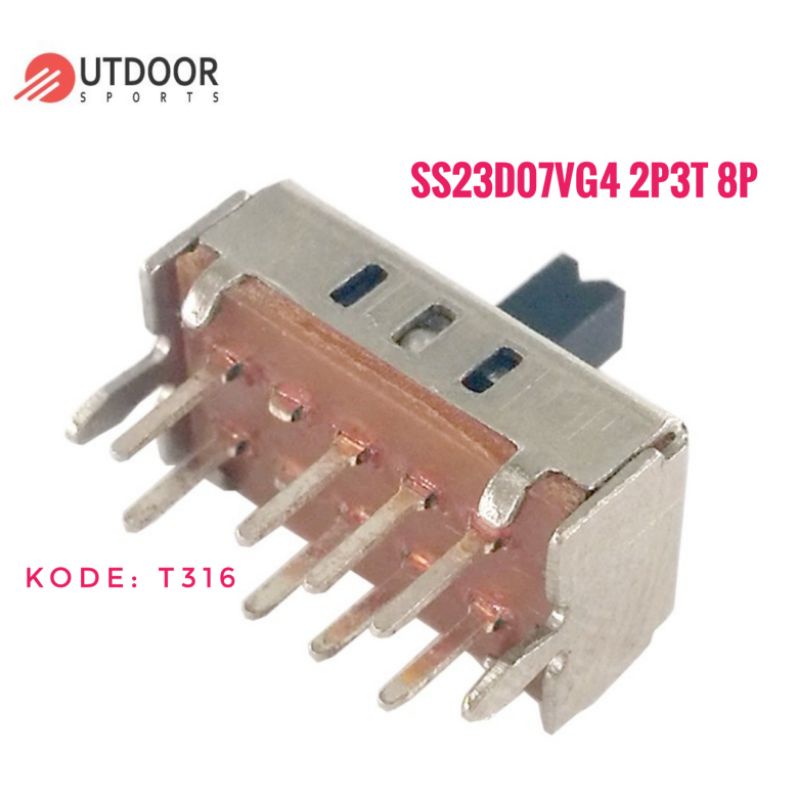 Slide Switch SS23D03 Handle 4mm 8pin 3p3t DP3T Vertical Slide Switch