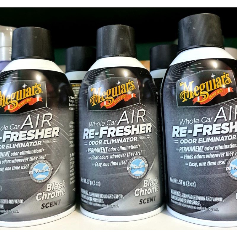 Meguiar's Whole Car Air ReFresher Odor Eliminator Mist, Black Chrome