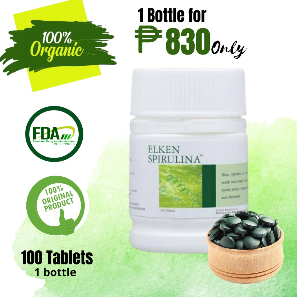 Elken Spirulina 100 Tablets (Authorized Distrubutor) Shopee Philippines