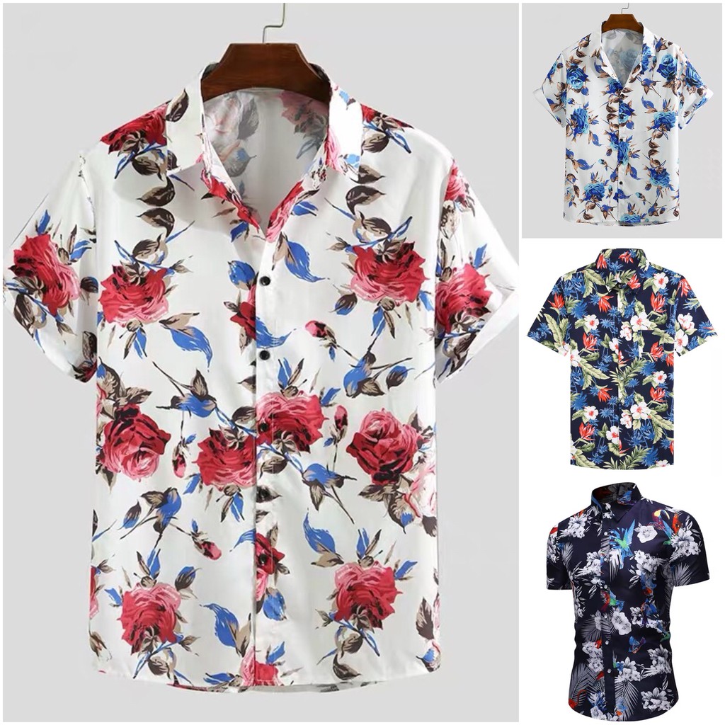 [8 Colors] Floral Polo for Men Fits Small to Extra Large Shopee