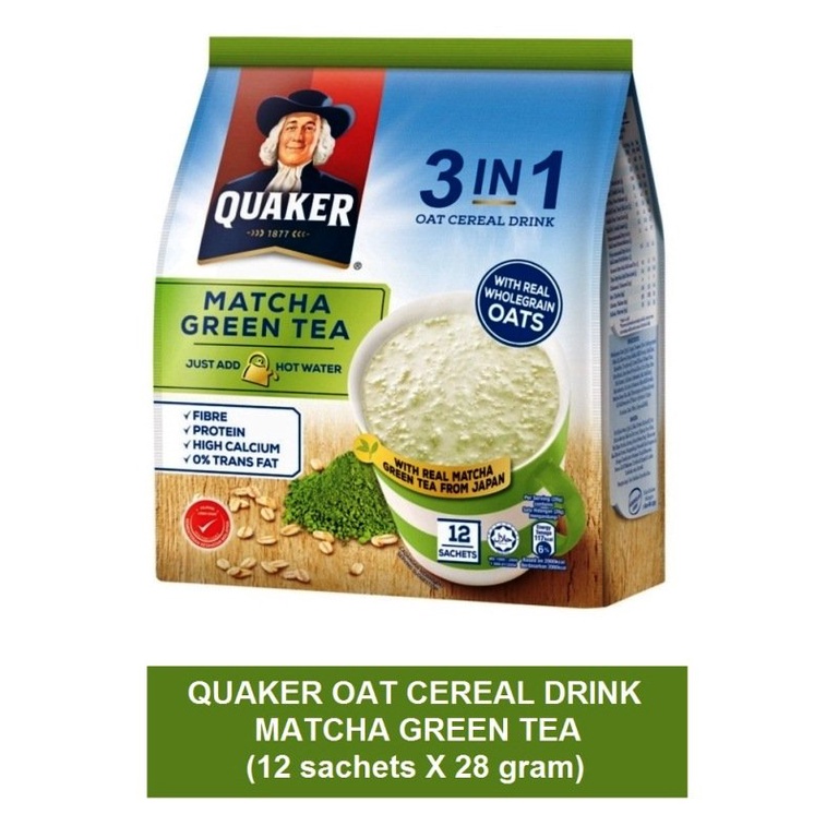 Quaker SACHET Malaysia Oat Cereal Drink Contents 12 SACHET MATCHA