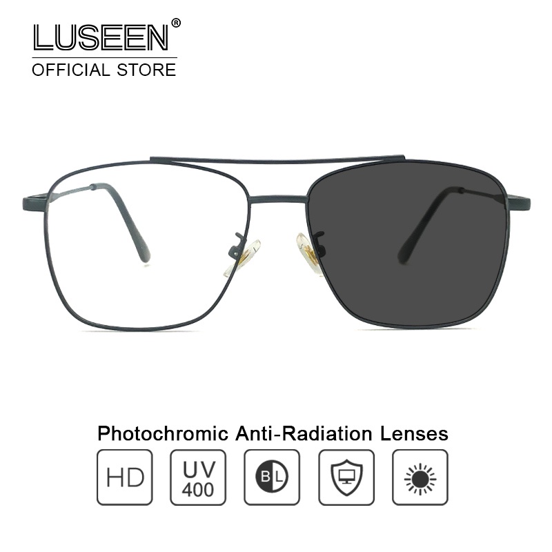 LUSEEN Anti Radiation Eyeglass Photochromic Eye Glasses for Woman and