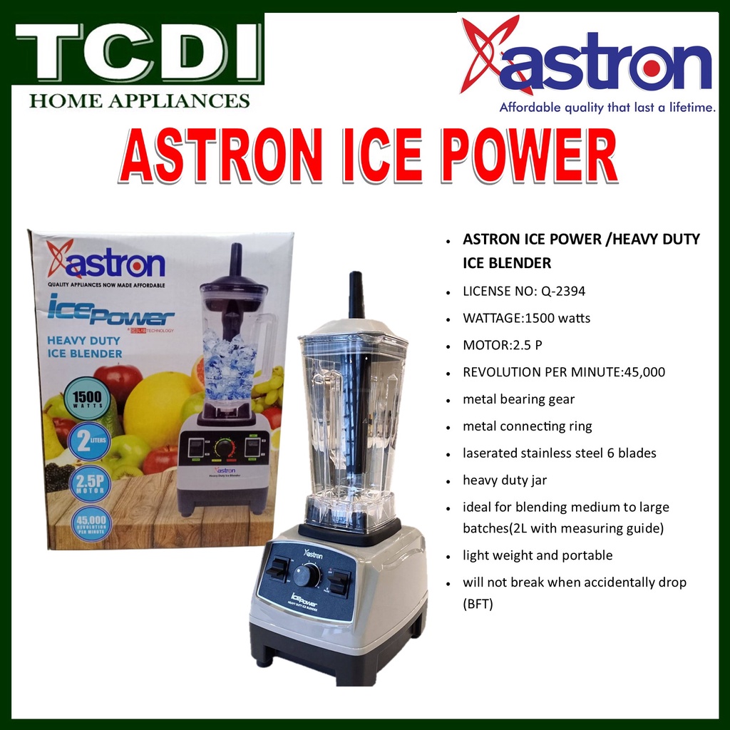 ASTRON ICE POWER Blender 2L/Heavy Duty ice blender Shopee Philippines