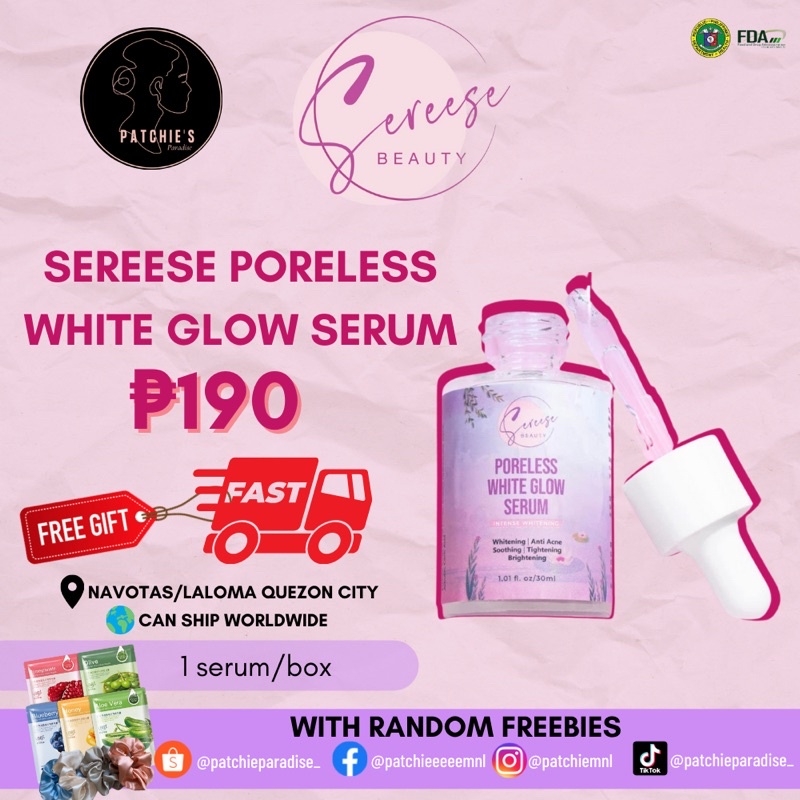 [ONHAND] Sereese Intense Whitening Poreless White Glow Serum by Reese