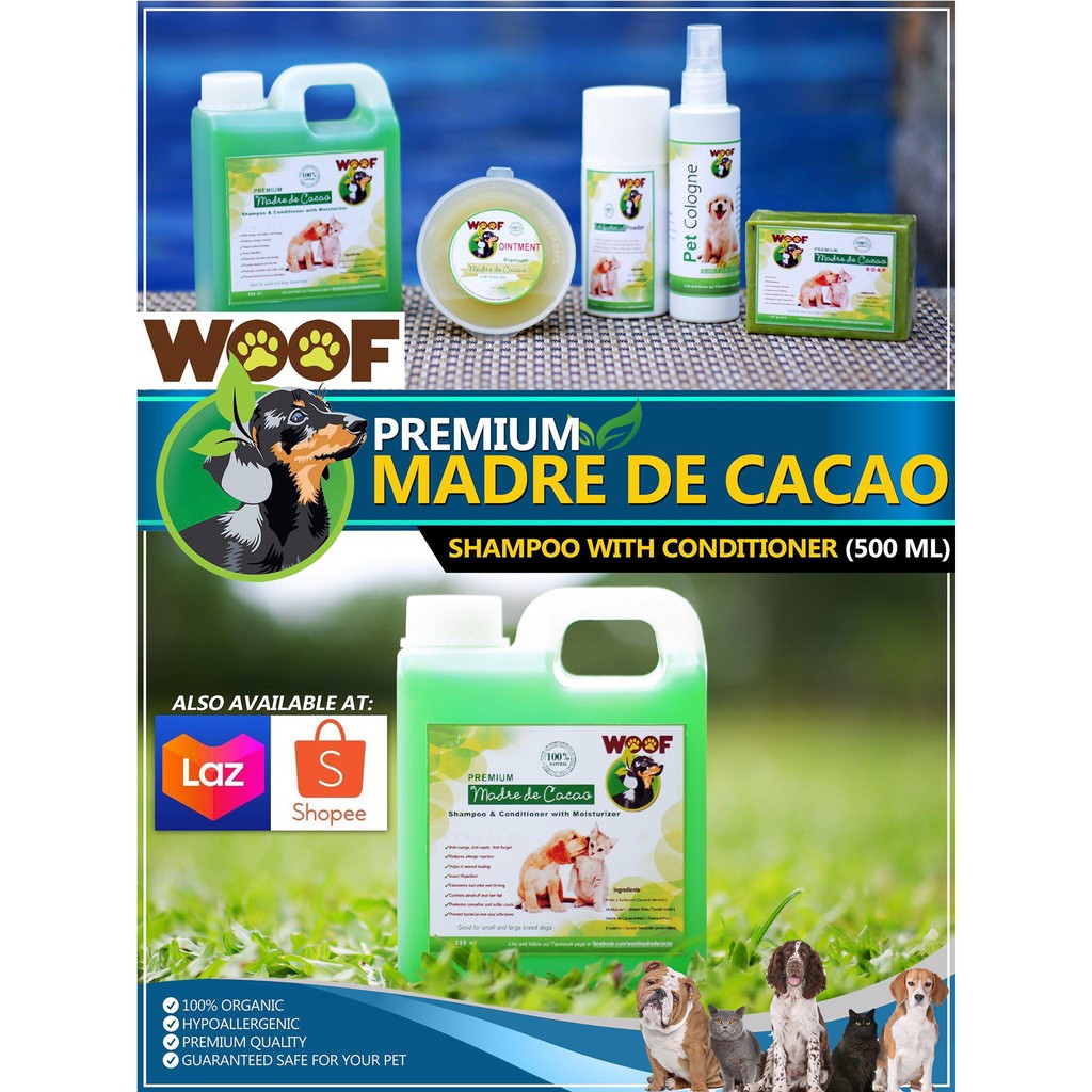 Madre de Cacao Premium Organic WOOF Dog and Cat SHAMPOO only Shopee Philippines