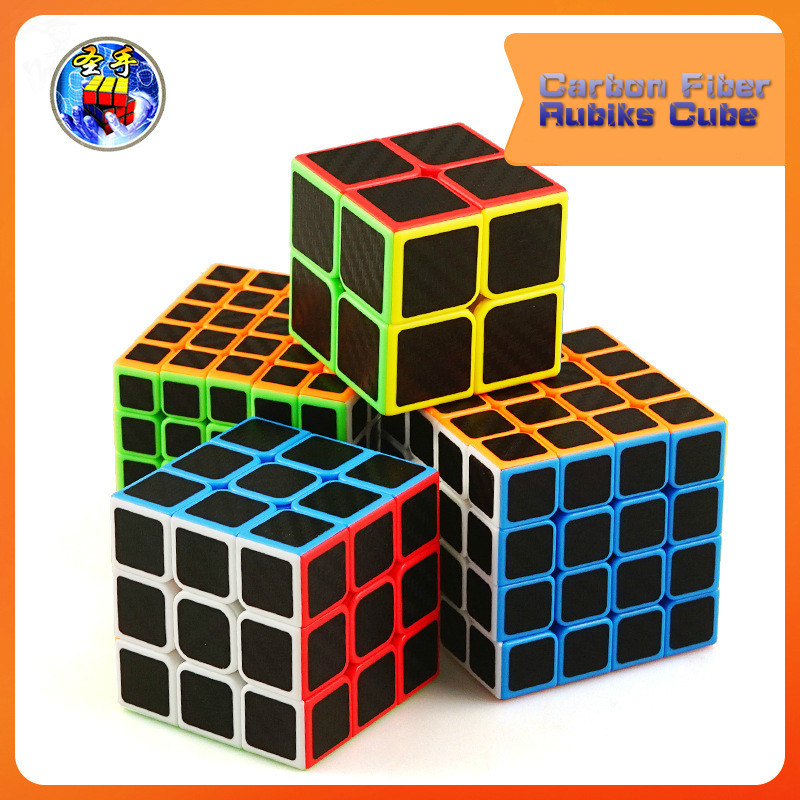 Carbon Fiber Rubiks Cube Game 2x2 3x3 4X4 5x5 Speed Rubics Box Kids Toy