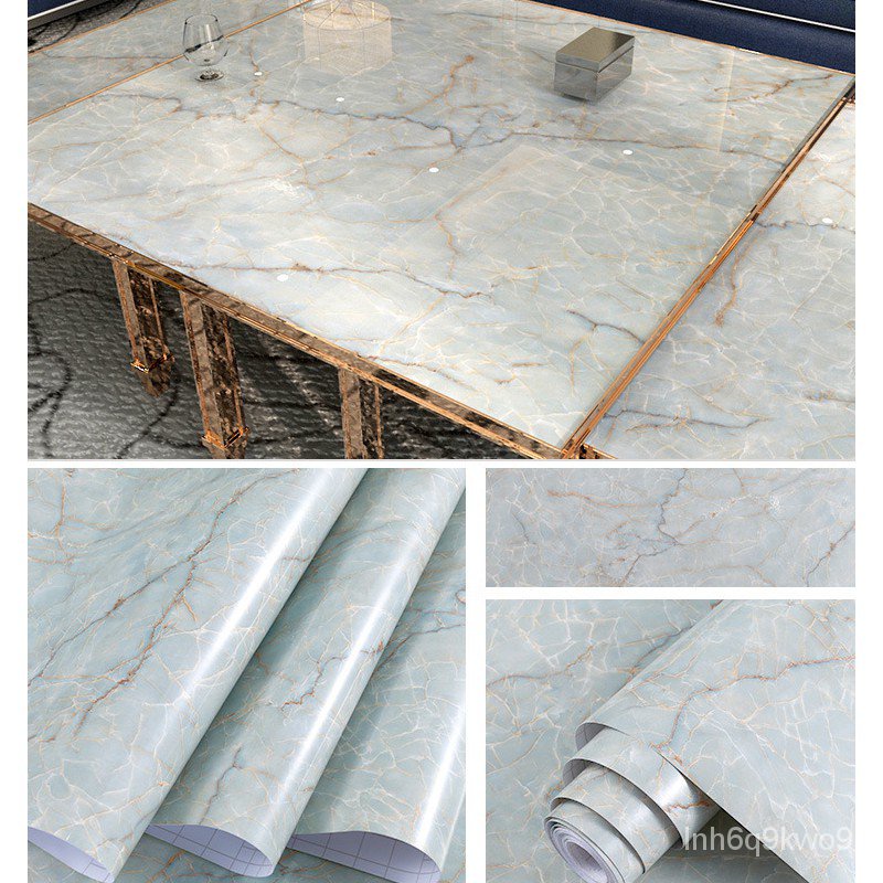 Elegant Blue Marble Wallpaper Table/ Door/Wardrobe/ Furniture