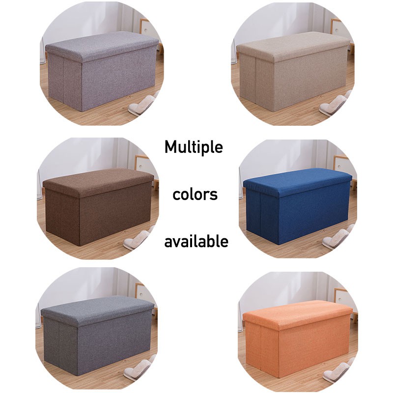 home lifeFoldable Fabric Storage Box Ottoman Clothes finishing box