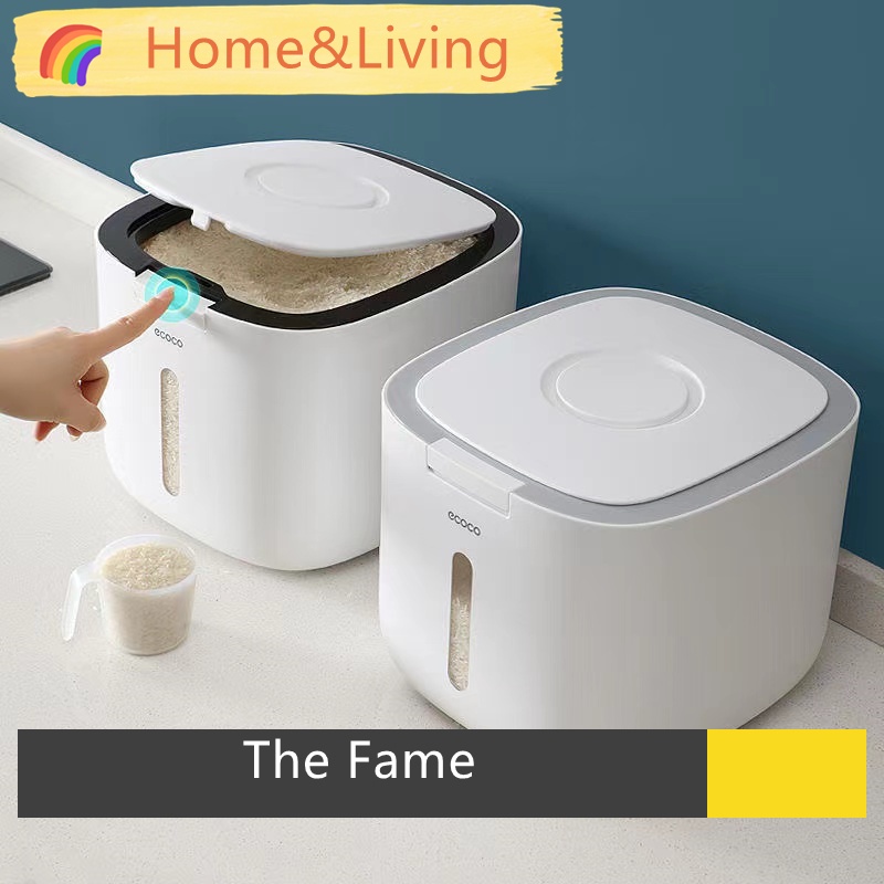 Home indoor 10KG Rice Dispenser Rice Storage Box Nano Bucket
