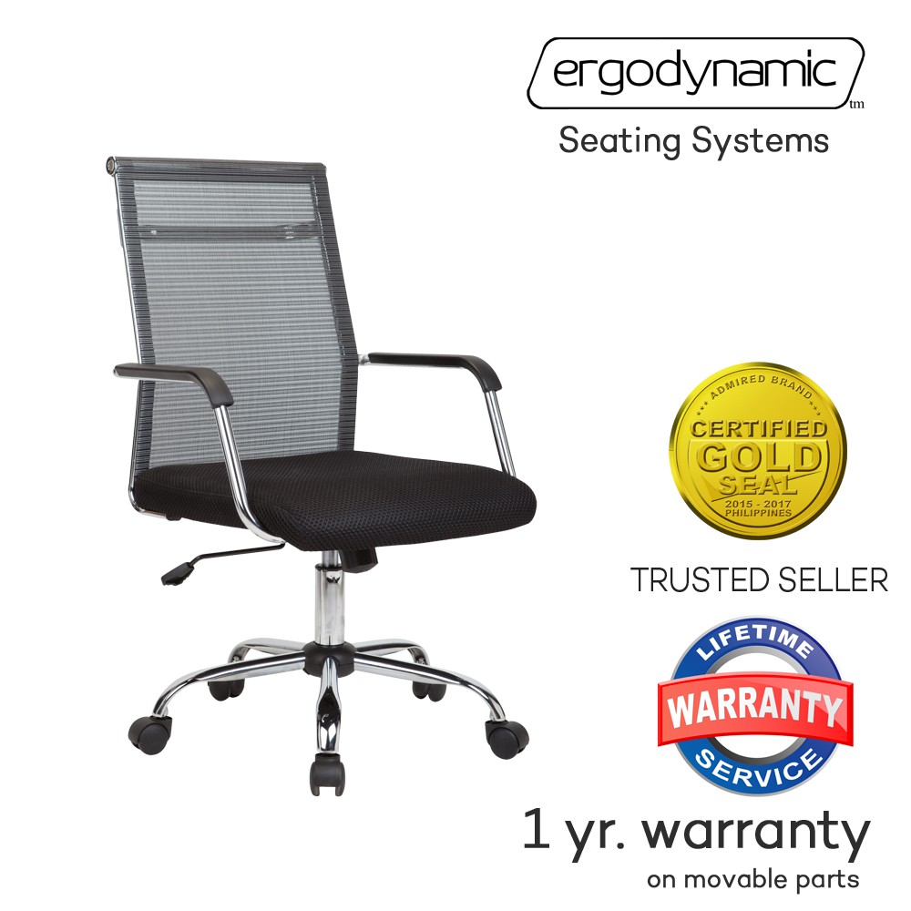 Ergodynamic EMCP11 Mid Back Mesh Office Chair Furniture (Black