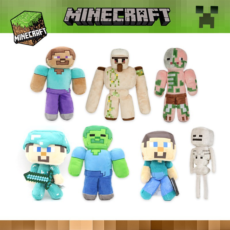 24 Styles Minecraft Plush Creeper Enderman Wolf Soft Stuffed Toys Shopee Philippines