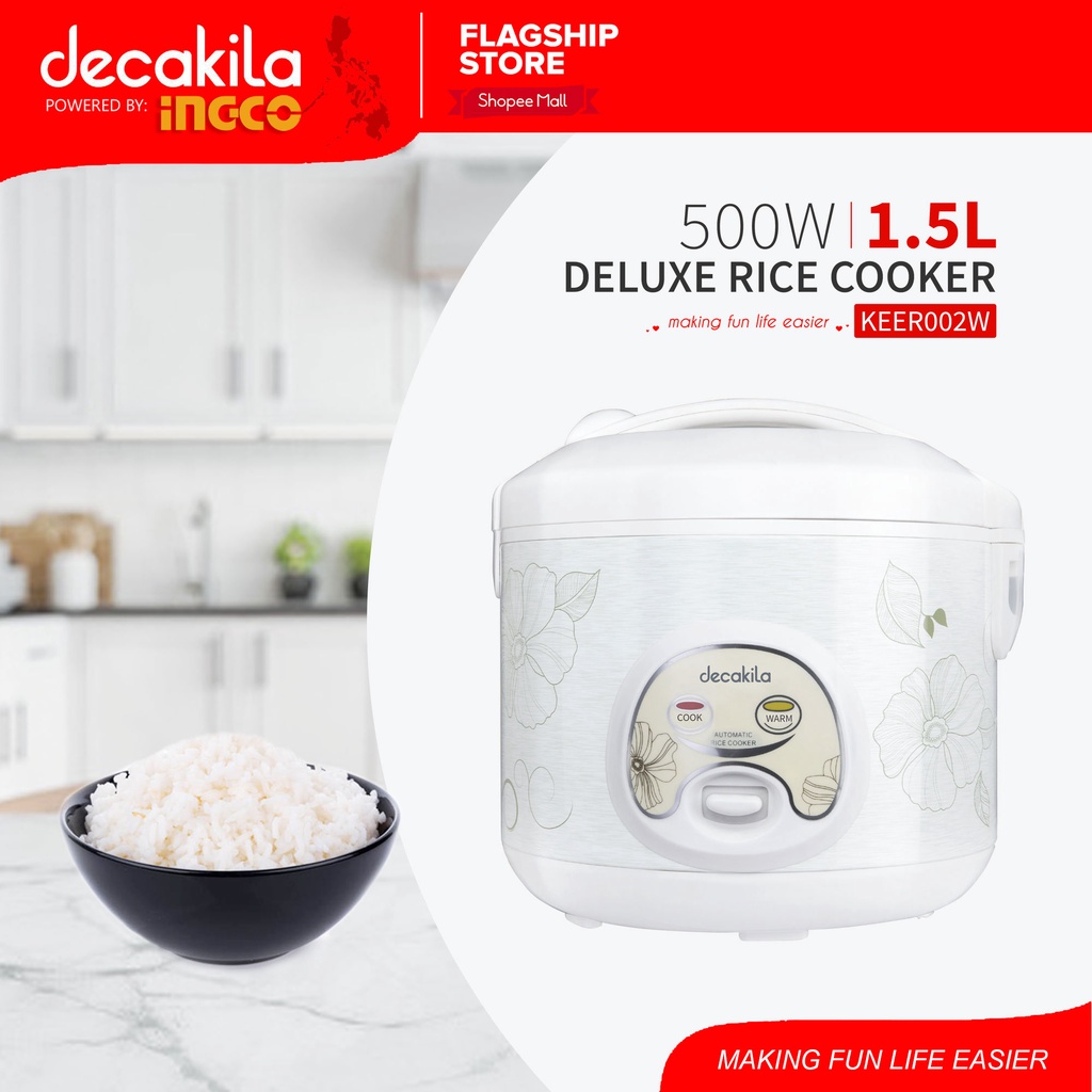 Decakila by INGCO KEER002W Deluxe Rice Cooker 1.5L (7cups) 500W One