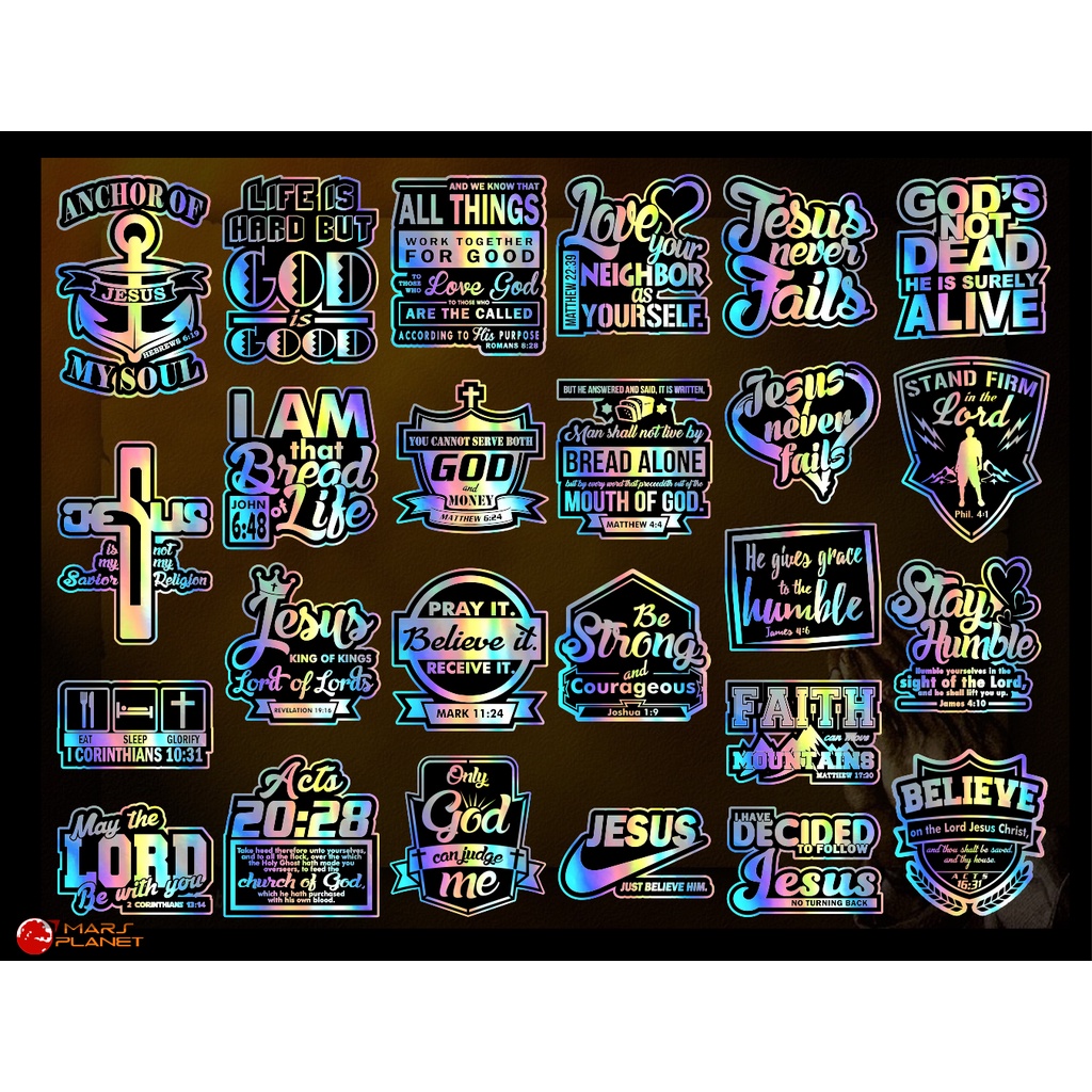 BIBLE VERSE STICKER RELIGIOUS HOLOGRAM DECAL FOR CAR MOTORCYCLE ANYWHRE