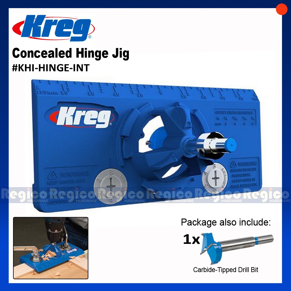 Kreg Concealed Hinge jig (KHIHINGEINT) Regico Hardware Shopee