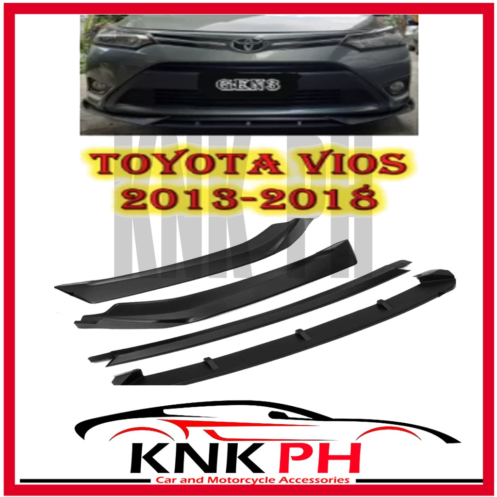 TOYOTA VIOS 20132018 GEN3 Black Car Front Bumper Lip Double Chin