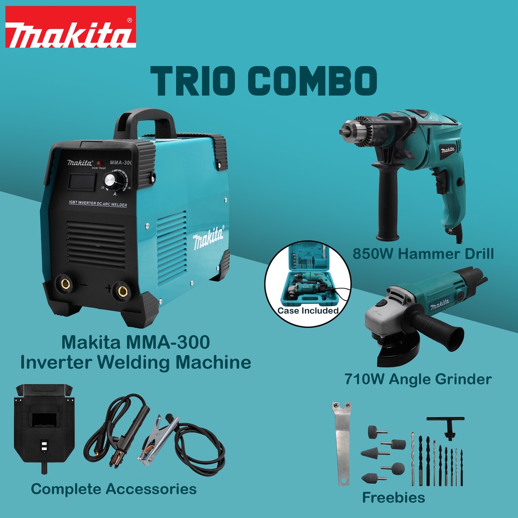 Makita MMA300(B) Welding Machine + 2in1 Makita Drill and Grinder