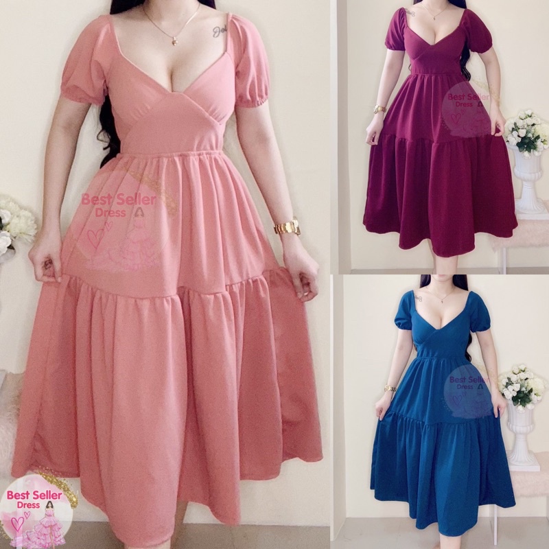 BEST SELLER ARIANA MIDI DRESS (BEST SELLER DRESS)(BSD) Shopee Philippines