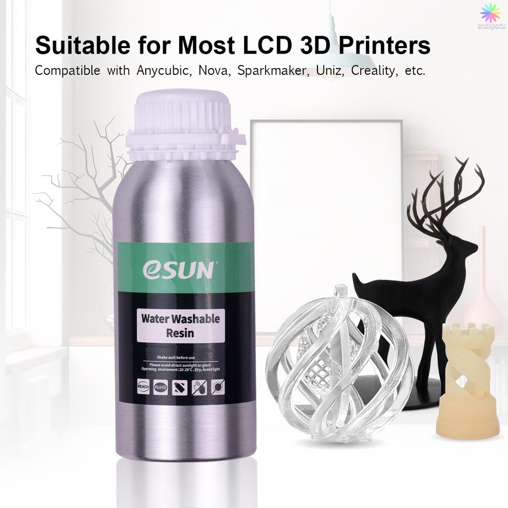 Ready Stcok eSUN Water Washable Resin for LCD 3D Printer Aluminum