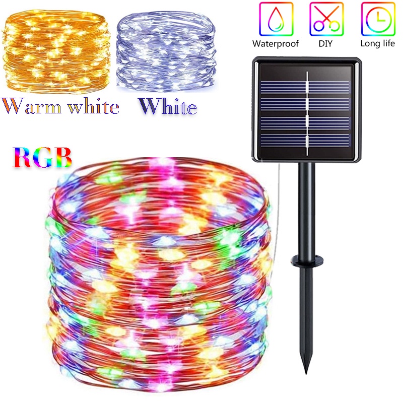 Solar light LED Outdoor 100/200LEDs String Fairy Holiday Christmas