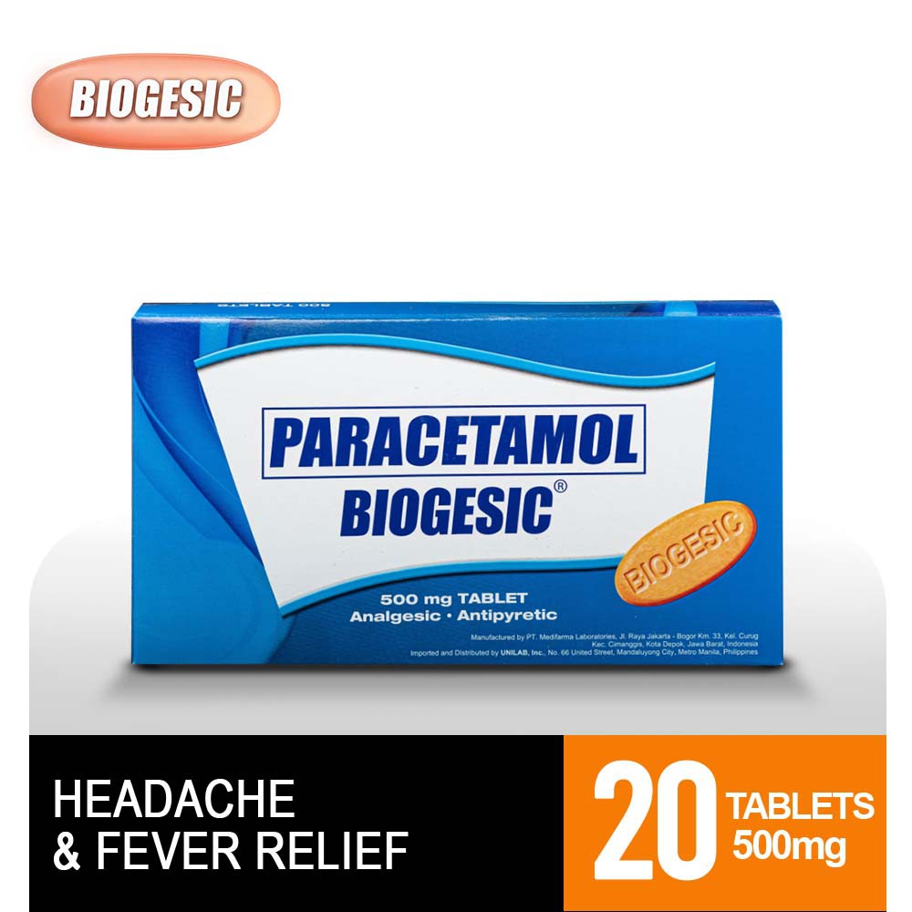Biogesic 20s (For Pain Relief & Fever) Shopee Philippines
