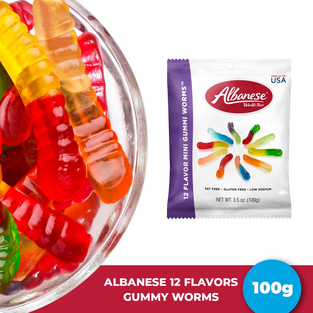 Albanese 12 Flavors Gummy Worms 100g Shopee Philippines