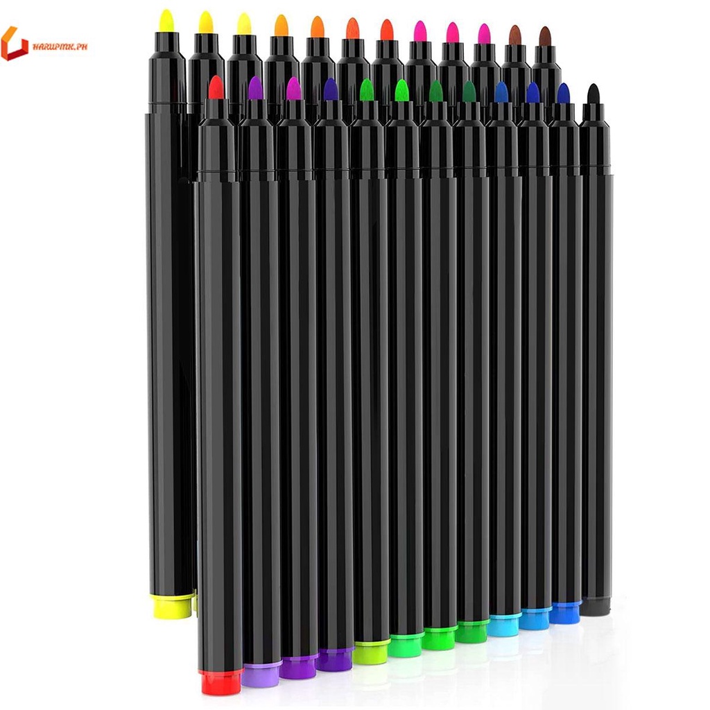24 Colors Paint Marker Pens 24 Textile and Fabric Markers Washable for
